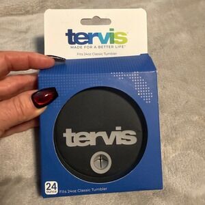 Tervis 24 oz Classic Tumbler Black Straw Lid Replacement New
